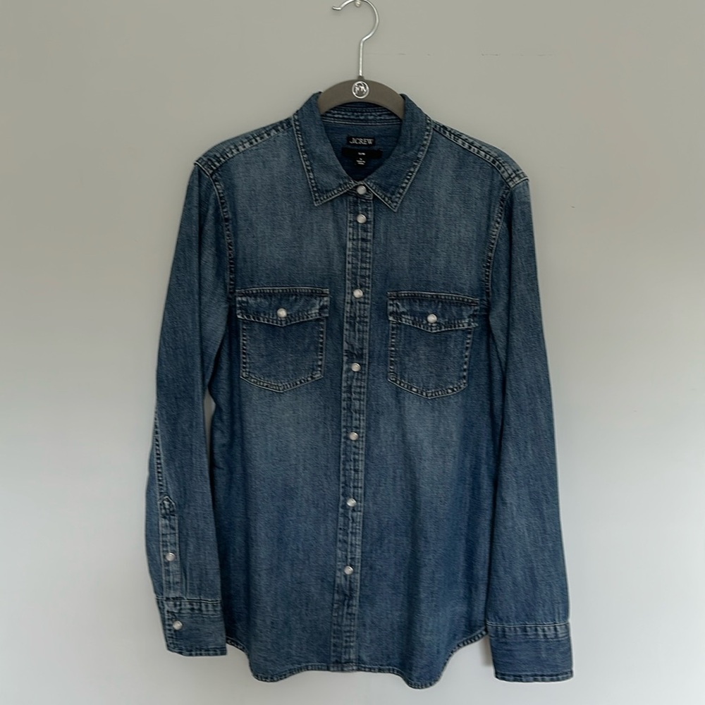 NWOT J.Crew Dark Blue Denim Shirt